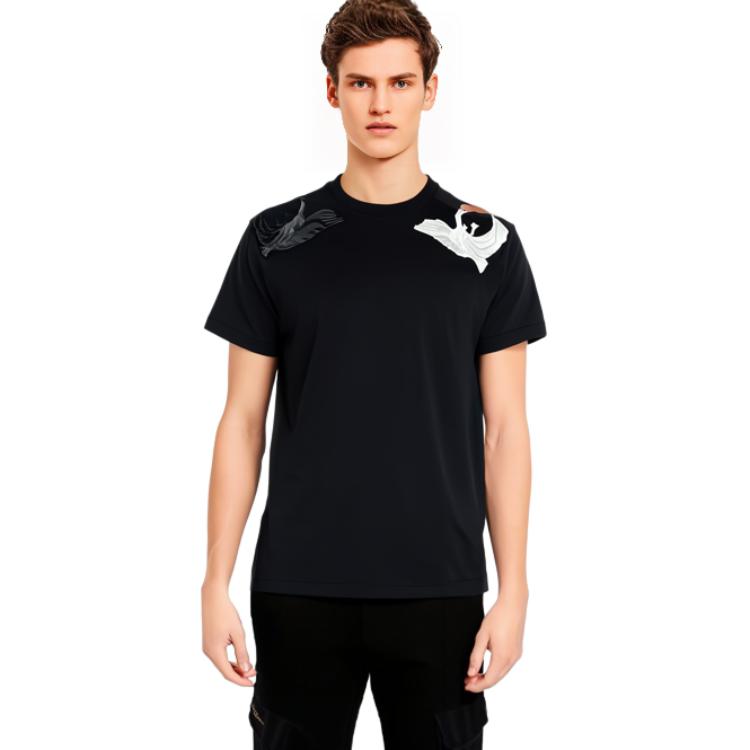 Burberry Black Swan Embroidered Crewneck T-Shirt SS22  Tee 80477321 圖 7