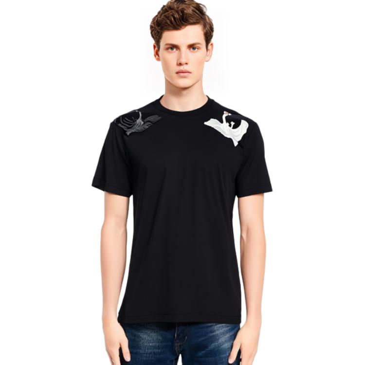 Burberry Black Swan Embroidered Crewneck T-Shirt SS22  Tee 80477321 圖 9