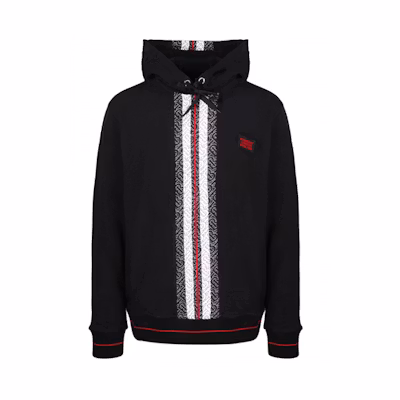 Burberry Black Sweatshirt with Monogram Stripe Cotton Panel Design 80269401