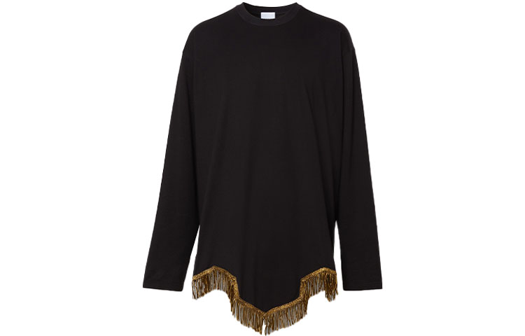Burberry Black Tassel Crewneck Long-Sleeve Sweatshirt 80454781
