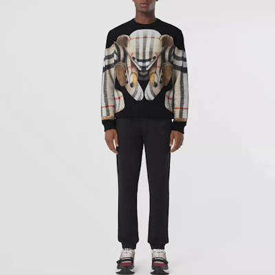 Burberry Hitam Teddy Bear Check Print Pullover Crewneck Sweatshirt 80495671 Shop Burberry Hitam Teddy Bear Check Print Pullover Crewneck Sweatshirt 80495671