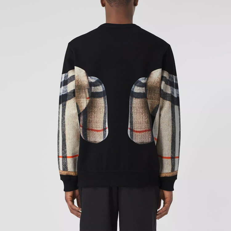 Burberry Black Teddy Bear Check Print Pullover Crewneck Sweatshirt 80495671 圖 6