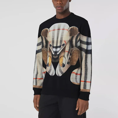 Burberry Hitam Teddy Bear Check Print Pullover Crewneck Sweatshirt 80495671 Sizing Burberry Hitam Teddy Bear Check Print Pullover Crewneck Sweatshirt 80495671