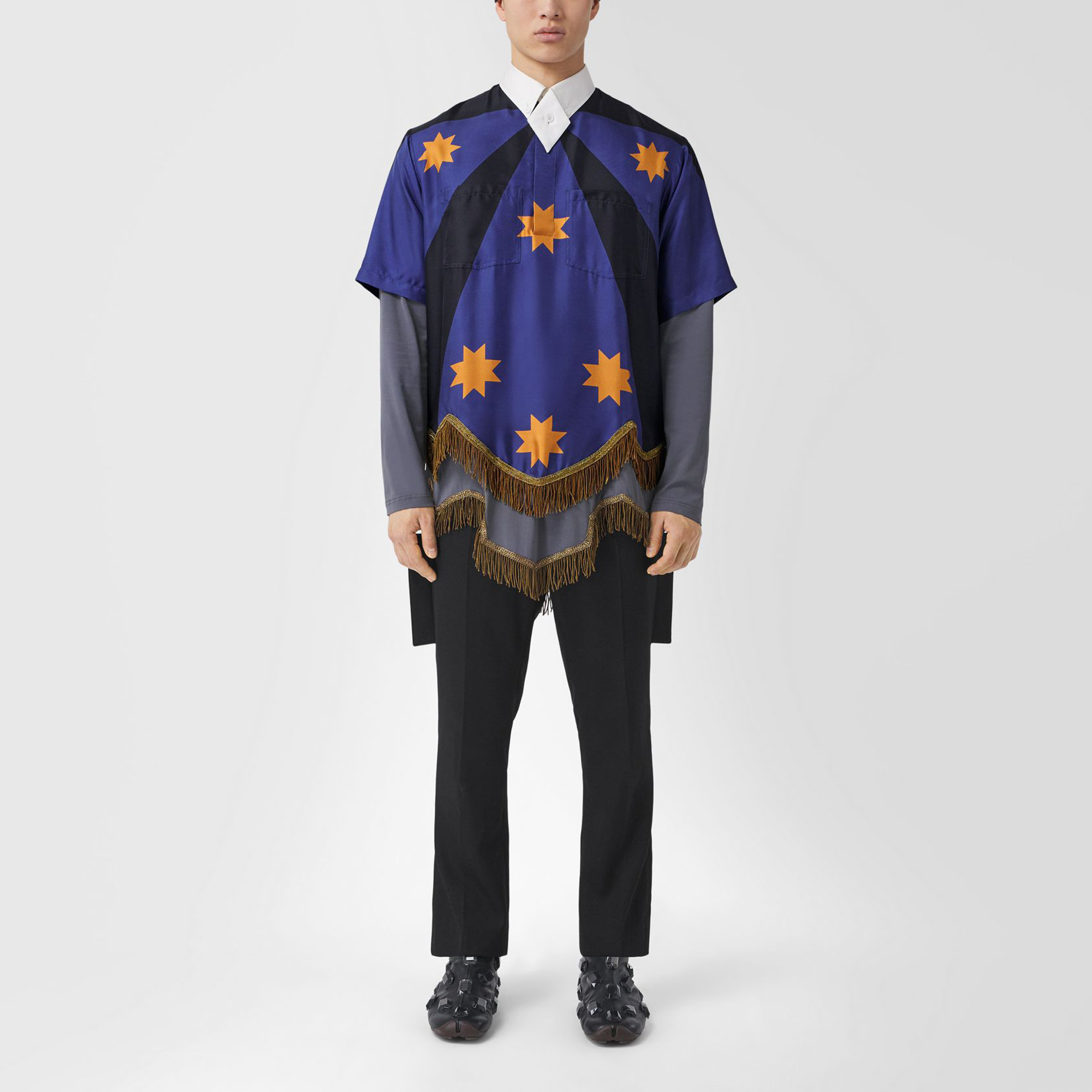 Shop Burberry Black Textured Tailored Casual Pants. 80454061