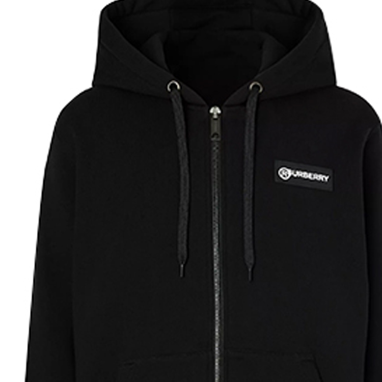 Sizing Sudadera con Capucha y Logo Burberry de Algodón Negro Vintage Check. 80256841