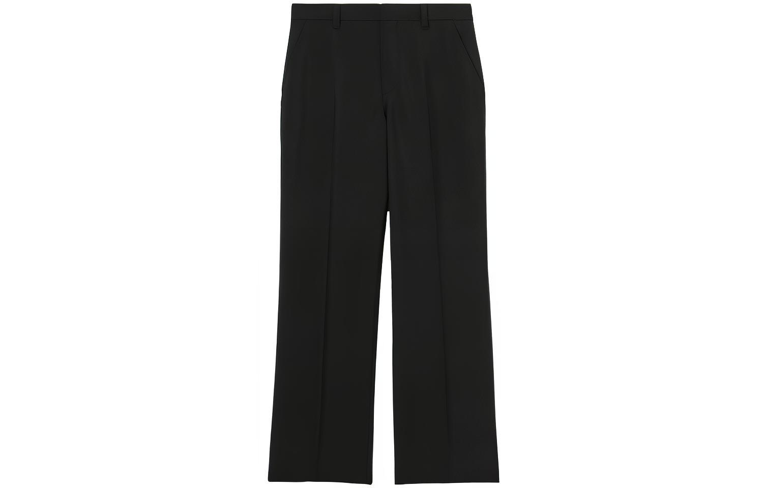 Burberry Black Wool Blend Wide-Leg Cargo Pants. 45672641