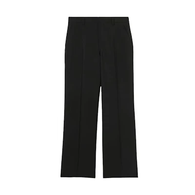 Burberry Black Wool Blend Wide-Leg Cargo Pants. 45672641