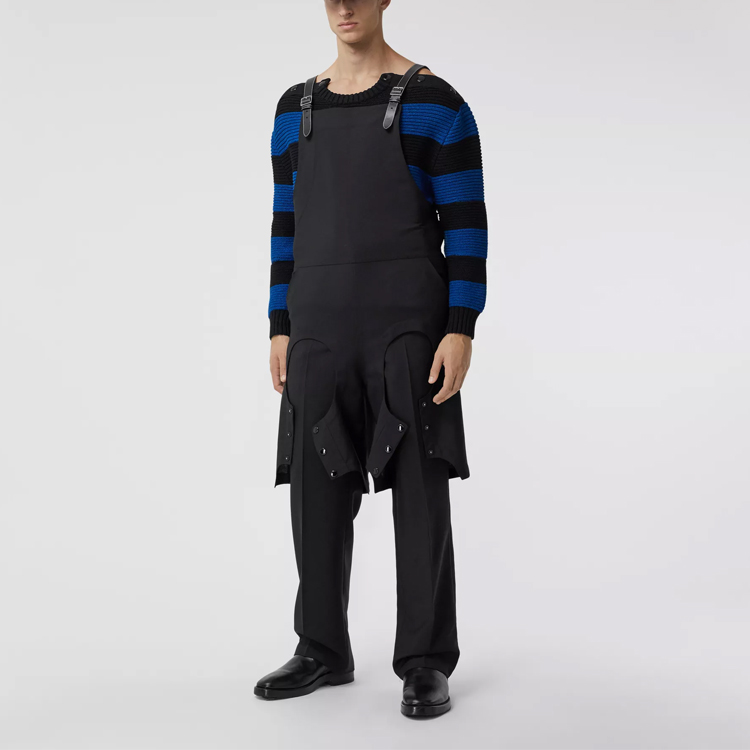 Burberry Black Wool Blend Wide-Leg Cargo Pants. 45672641 圖 5