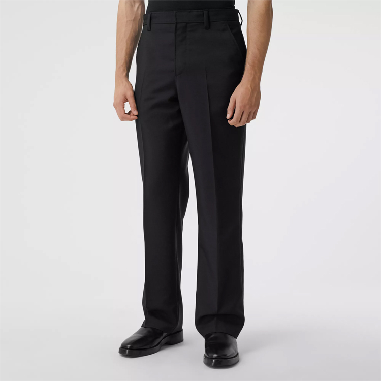 Burberry Black Wool Blend Wide-Leg Cargo Pants. 45672641 圖 6