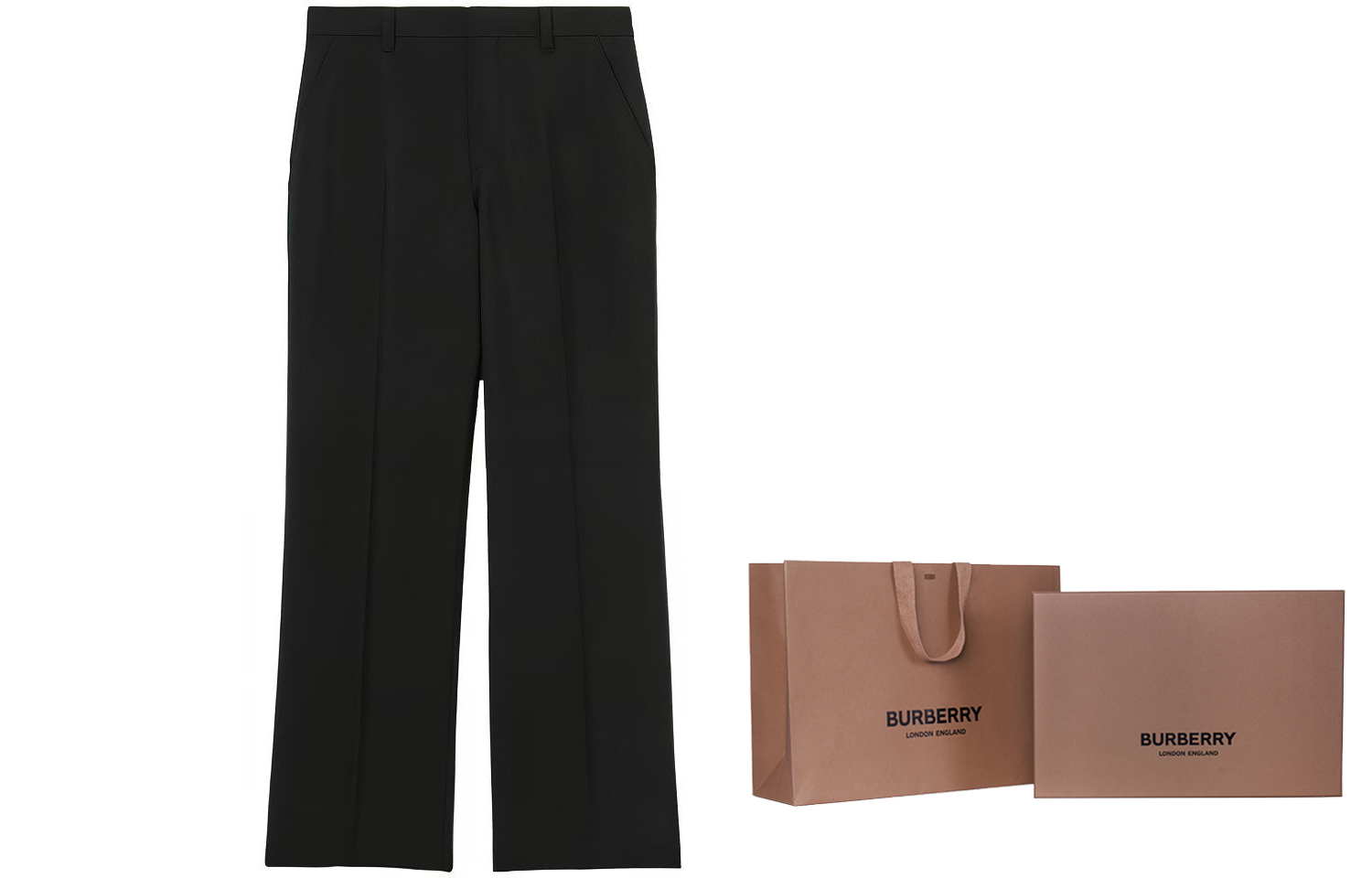 Burberry Black Wool Blend Wide-Leg Cargo Pants. 45672641 圖 9