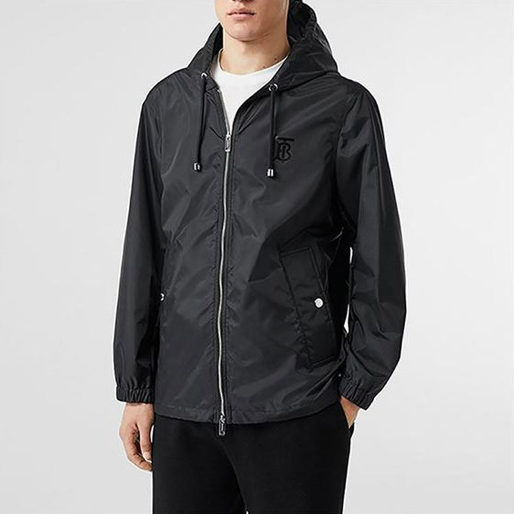 Lookbook バーバリー ブラック ジップアップ フーディ ジャケット 80143431