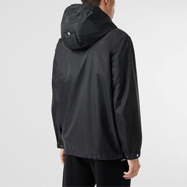 Shop バーバリー ブラック ジップアップ フーディ ジャケット 80143431