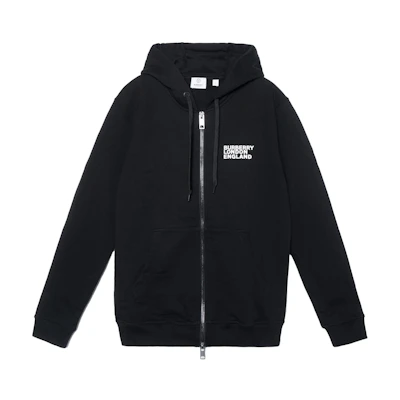 Burberry Black Zipper Sweatshirt with Monogram Print 80375821