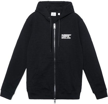 Burberry 黑色拉鏈連帽衫搭配字母印花 80375821 Order Burberry 黑色拉鏈連帽衫搭配字母印花 80375821