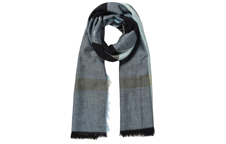 Burberry Blue Checkered Wool Blend Scarf 40504761