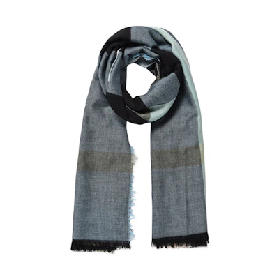 Burberry Blue Checkered Wool Blend Scarf 40504761