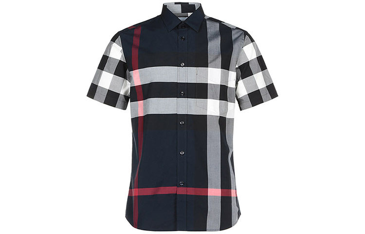 Burberry Blue Colorblock Check Short Sleeve Shirt 8020855 圖 2