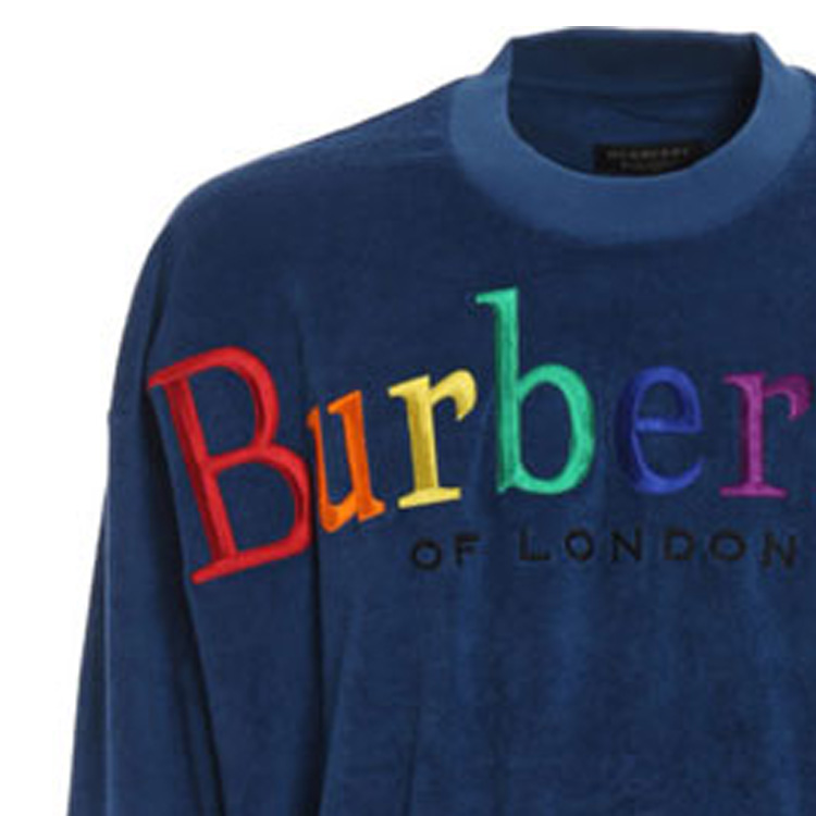 Burberry Blue Crewneck Sweatshirt with Multicolor Logo 45493321 圖 6