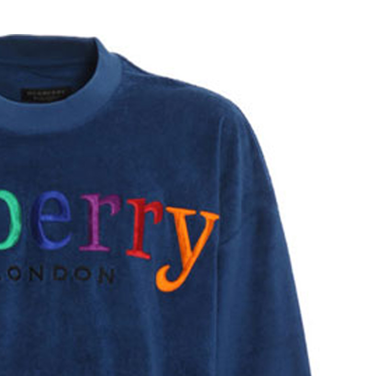 Burberry Blue Crewneck Sweatshirt with Multicolor Logo 45493321 圖 7