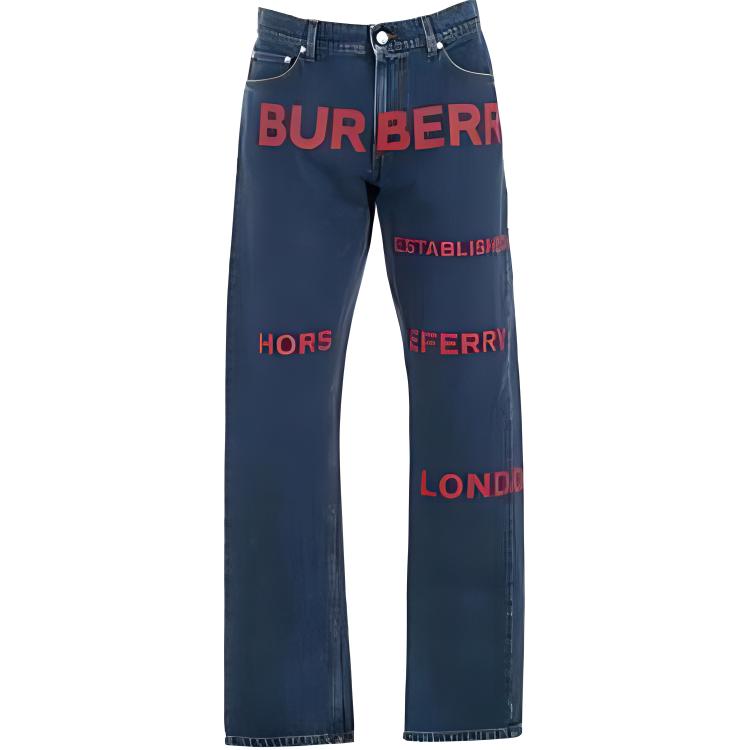Burberry Blue Denim Jeans with Logo Design. 80143421