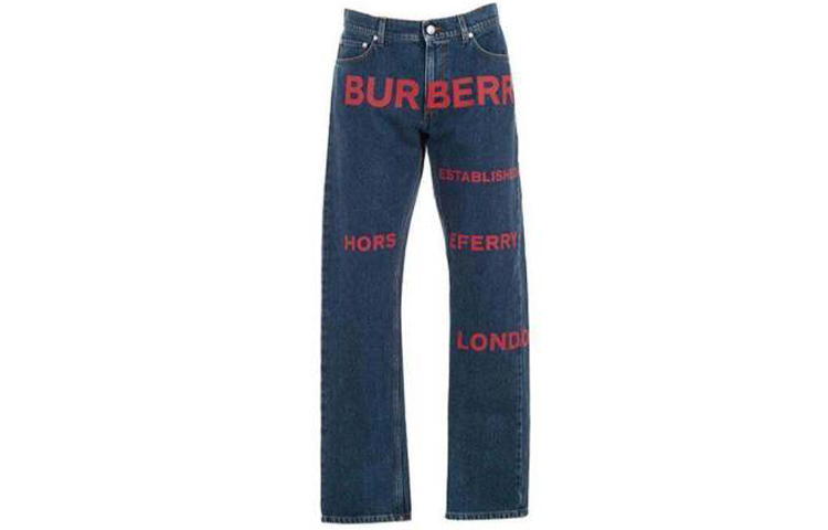 Order Burberry Blue Denim Jeans with Logo Design. 80143421