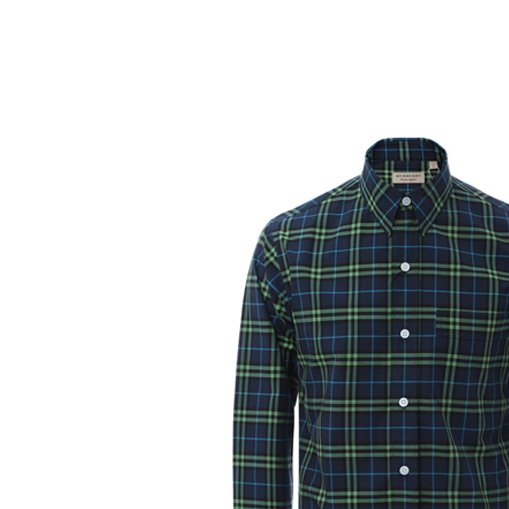 Burberry Blue Green Check Long Sleeve Cotton Shirt 80010131 圖 4