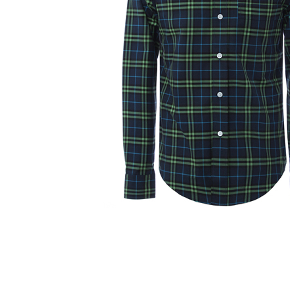 Burberry Blue Green Check Long Sleeve Cotton Shirt 80010131 圖 5