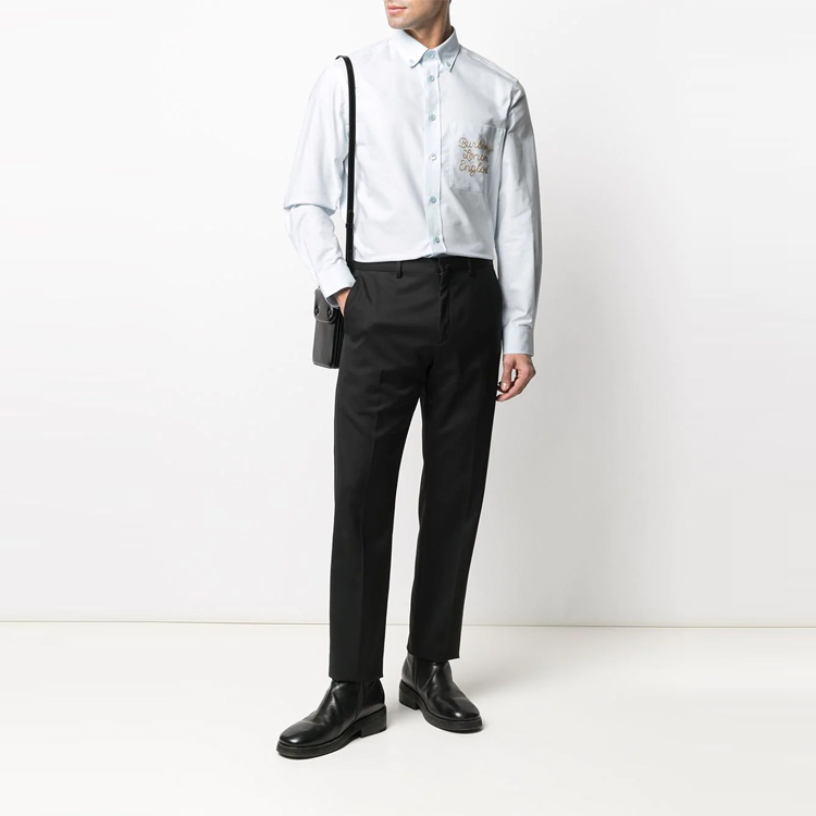 Burberry Blue Long Sleeve Shirt with Embroidered Logo SS21 80367561 圖 3