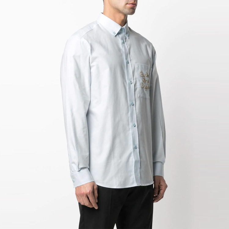 Burberry Blue Long Sleeve Shirt with Embroidered Logo SS21 80367561 圖 4