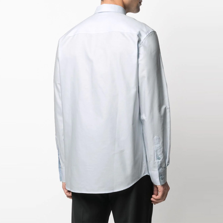 Burberry Blue Long Sleeve Shirt with Embroidered Logo SS21 80367561 圖 5