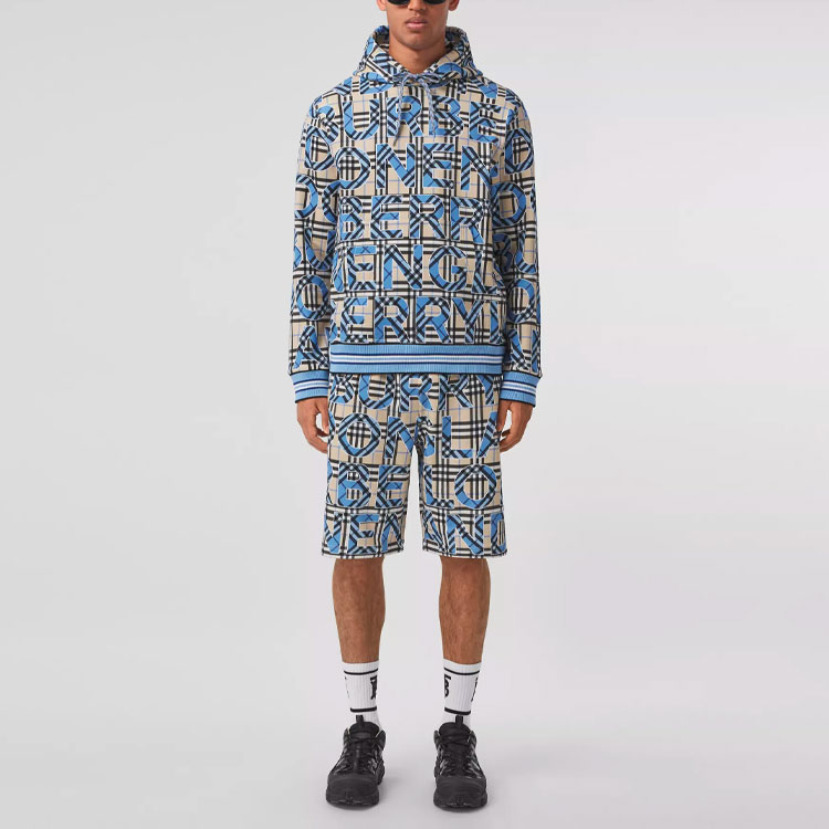 Burberry Blue Monogram Print Drawstring Casual Shorts. 80393151 圖 5