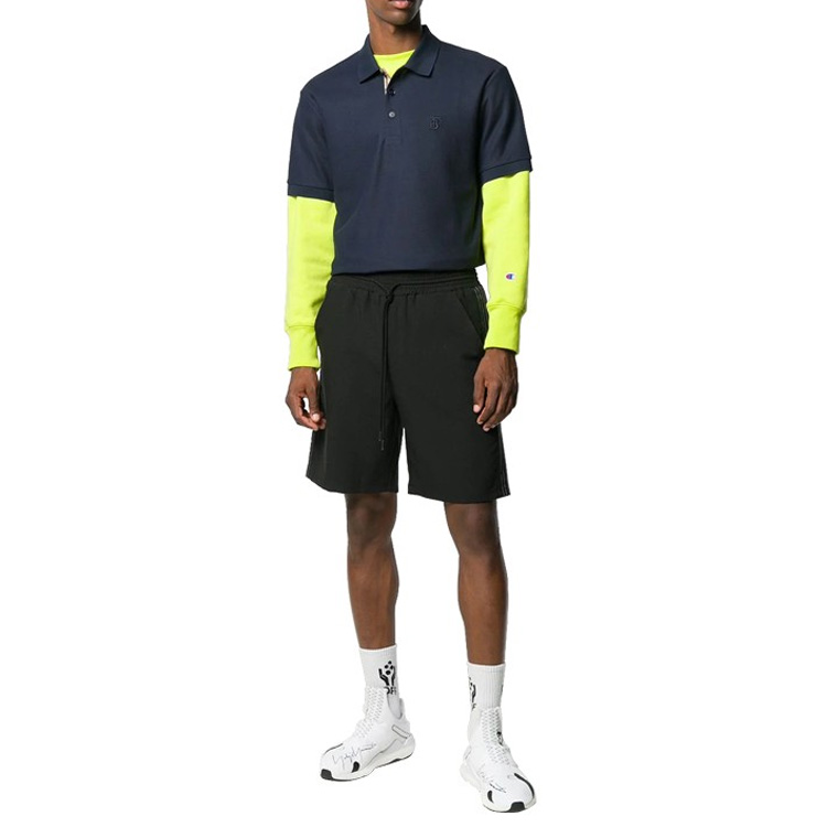 Shop 버버리 블루 폴로 셔츠 자수 레터링 80140041