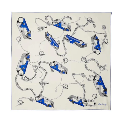Burberry Blue Scarf with Knife Pattern Design - Unisex情侣款 80867481