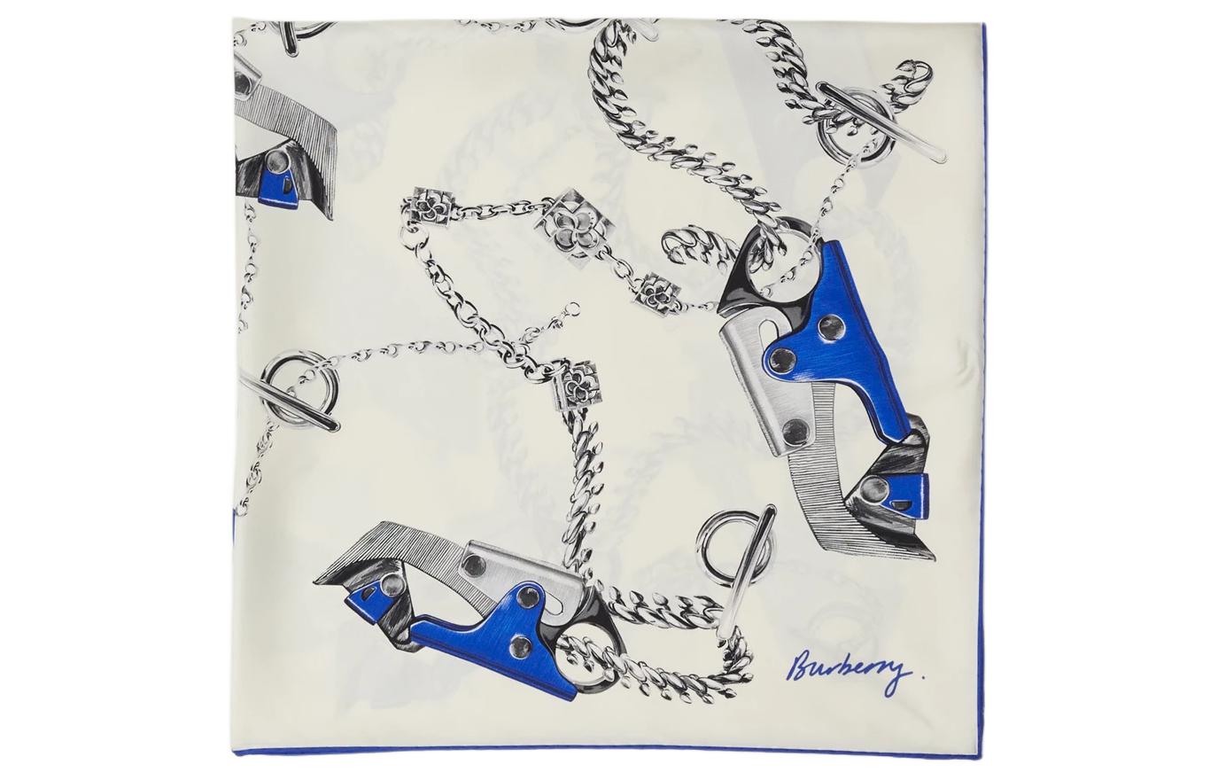 Burberry Blue Scarf with Knife Pattern Design - Unisex情侣款 80867481 圖 3