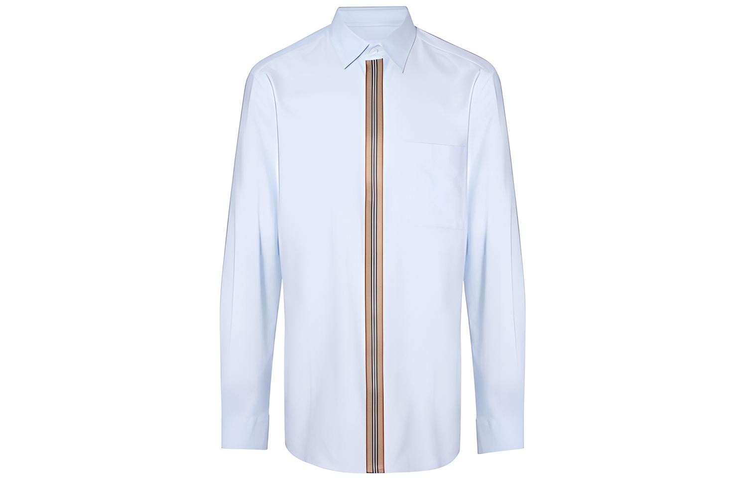 Burberry Blue Striped Cotton Poplin Shirt 80154351