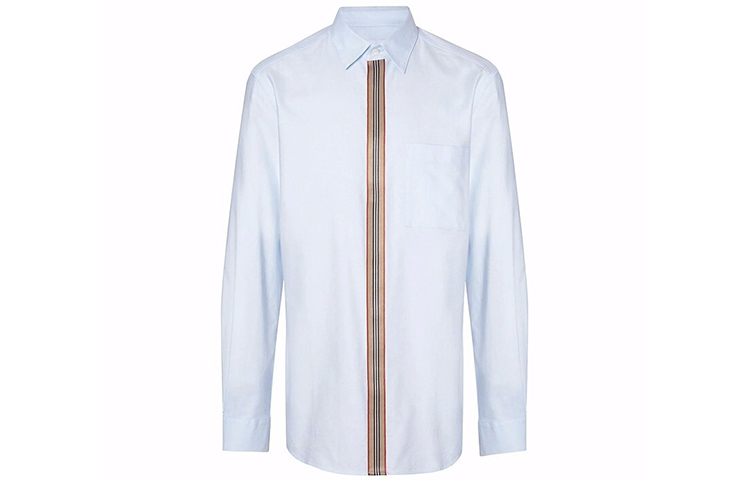 Burberry Blue Striped Cotton Poplin Shirt 80154351 圖 2
