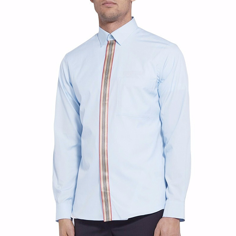 Burberry Blue Striped Cotton Poplin Shirt 80154351 圖 3