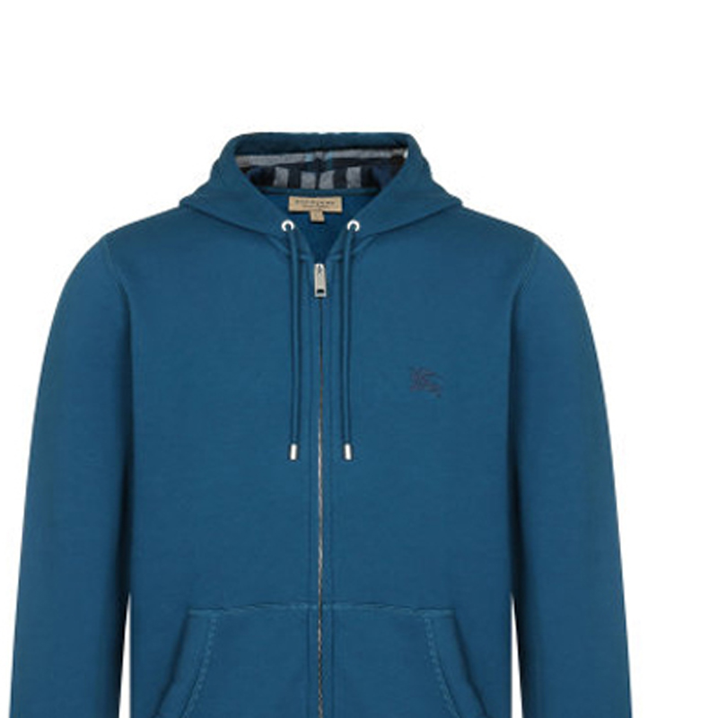 Details for Burberry Blue Zip-Up Sweatshirt with Logo Print 40504161