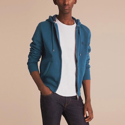 Burberry Blue Zip-Up Sweatshirt with Logo Print 40504161 Cheap Burberry Blue Zip-Up Sweatshirt with Logo Print 40504161
