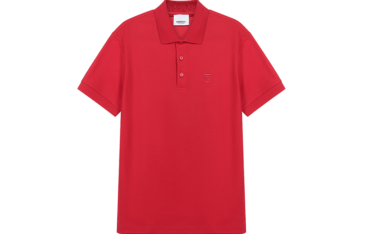 Burberry Bright Red Cotton Short Sleeve Polo Shirt 80143171