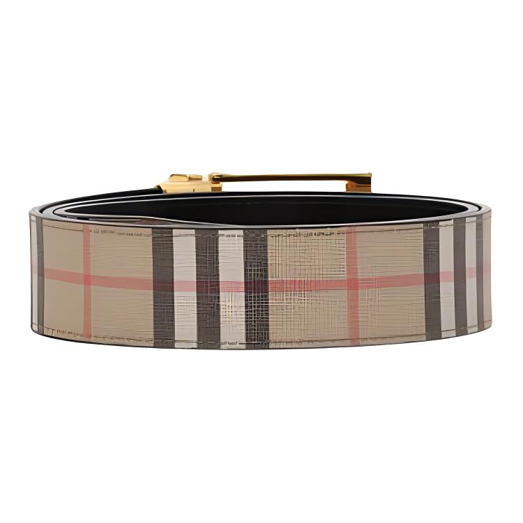 Burberry Brown  Leather Belt with Metal Buckle, 3.5CM Width. 80649611 圖 4