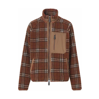 Burberry Brown Check Patch Pocket High Collar Jacket 8047868-A9011