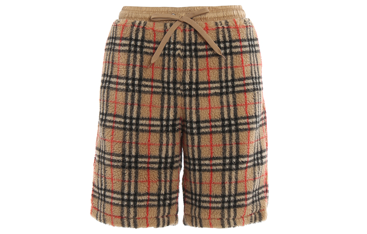 Burberry Brown Check Pattern Casual Straight-Leg Shorts 80171351