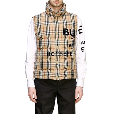 バーバリー ブラウンチェック シングルブレスト ノースリーブ ダウンベスト 80236731 Lookbook バーバリー ブラウンチェック シングルブレスト ノースリーブ ダウンベスト 80236731