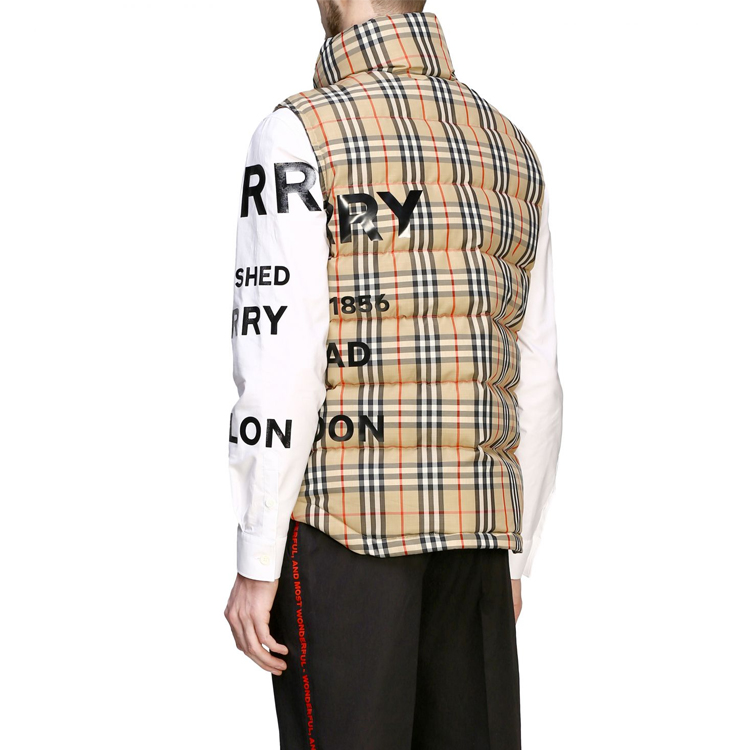 Purchase バーバリー ブラウンチェック シングルブレスト ノースリーブ ダウンベスト 80236731