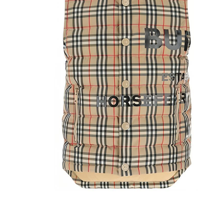 Sizing バーバリー ブラウンチェック シングルブレスト ノースリーブ ダウンベスト 80236731