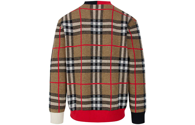 Lookbook Burberry Brown Checkered Jacquard Wool Sweater 80236641