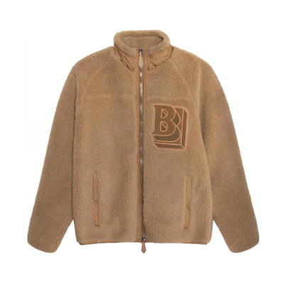 Burberry Brown Logo Print Jacket - Fall Season Classic Design. 80455551
