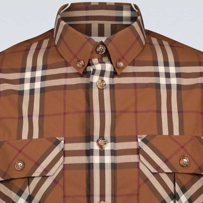 Burberry Brown Long Sleeve Checkered Button-Up Shirt 80459781 Sizing Burberry Brown Long Sleeve Checkered Button-Up Shirt 80459781