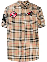 Burberry Brown Plaid Logo Short Sleeve Shirt 80245311 Burberry Brown Plaid Logo Short Sleeve Shirt 80245311